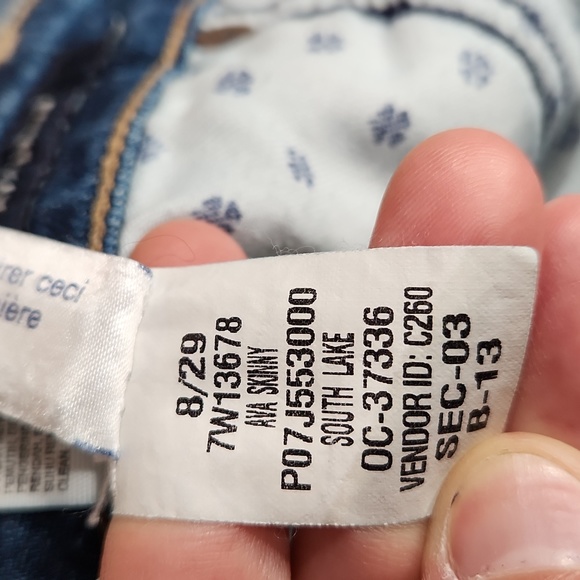 Lucky Brand " Ava Skinny" Distressed 8/29 Ankle Blue Wash Denim Jeans - Picture 11 of 13